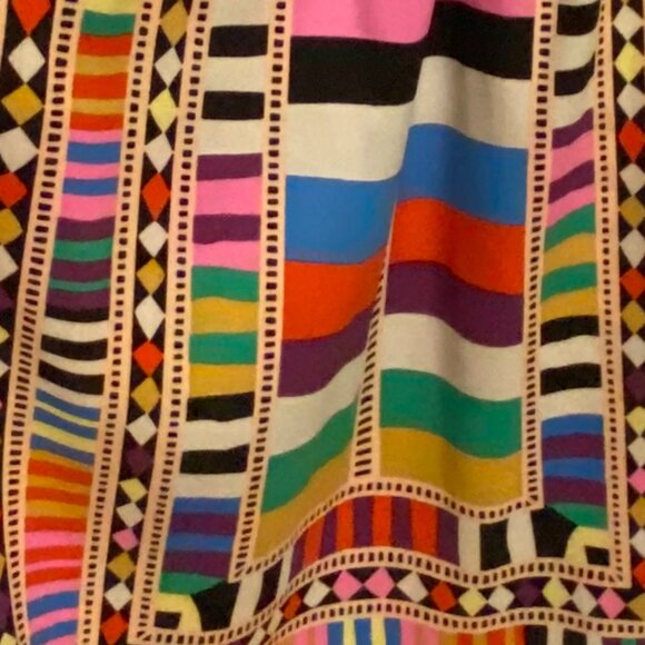 Designer Super Colorful African-Vibe Print Silk Tank with Spagetti Strap - Picture 10 of 16